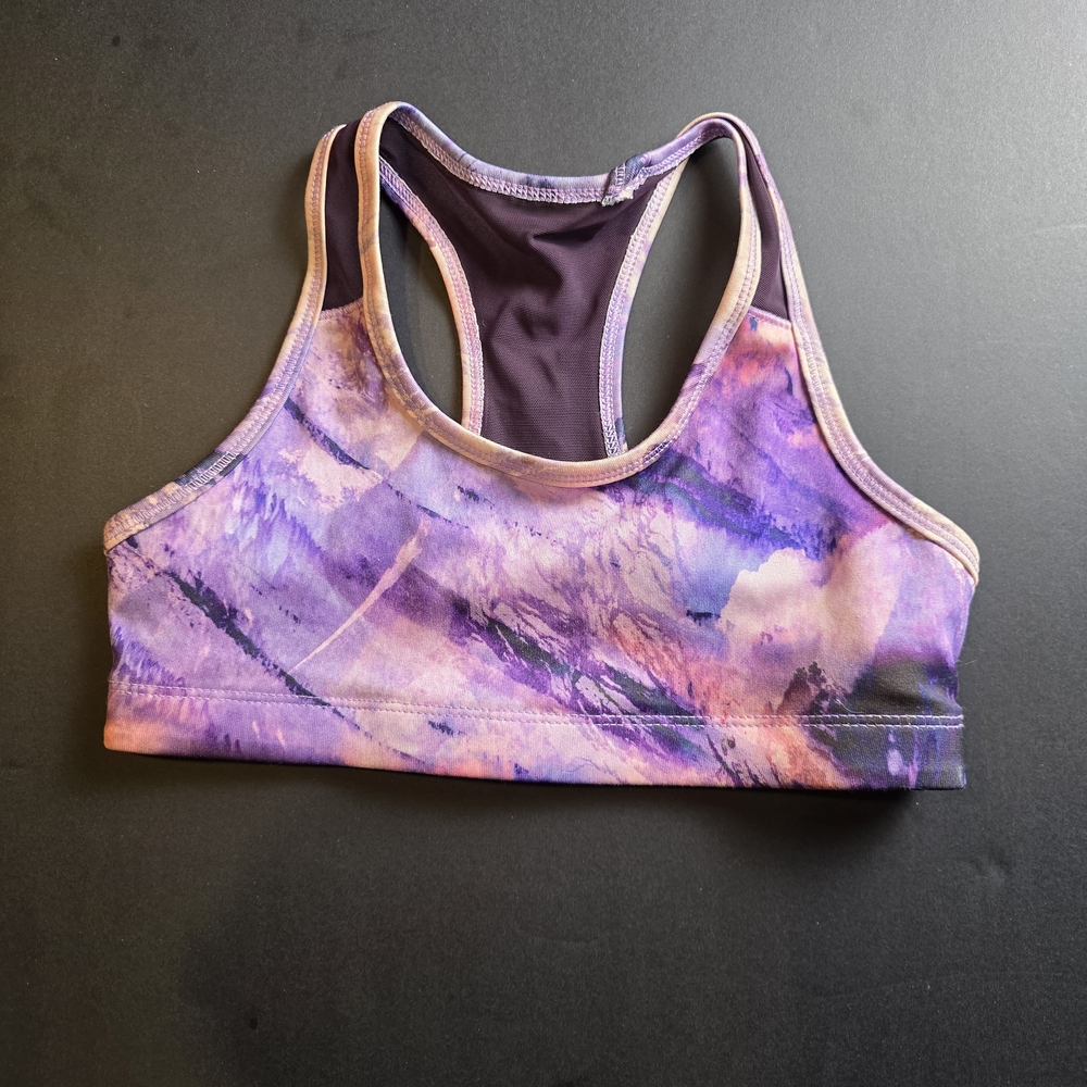 Old Navy Purple Tie-Dye Racerback Sports Bra for Kids